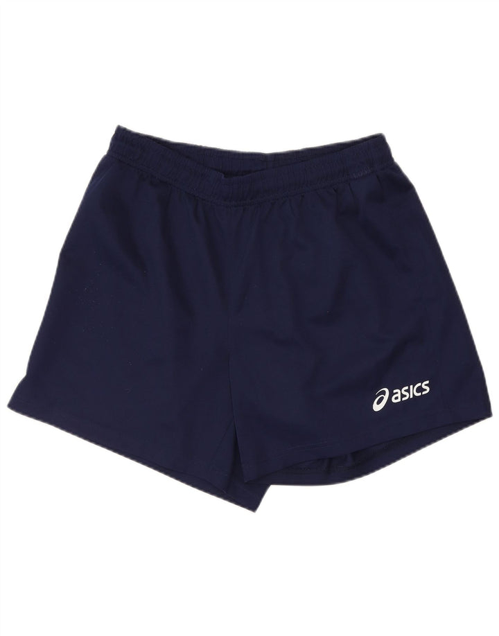 Shorts esportivos masculinos Asics pequeno poliéster azul marinho