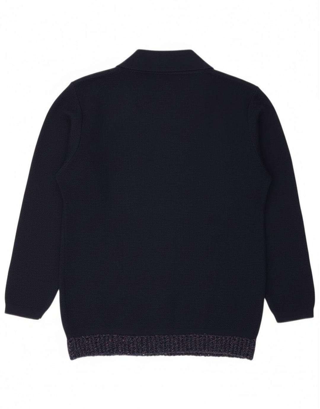 Suéter cardigã feminino vintage IT 48 XL azul marinho acrílico