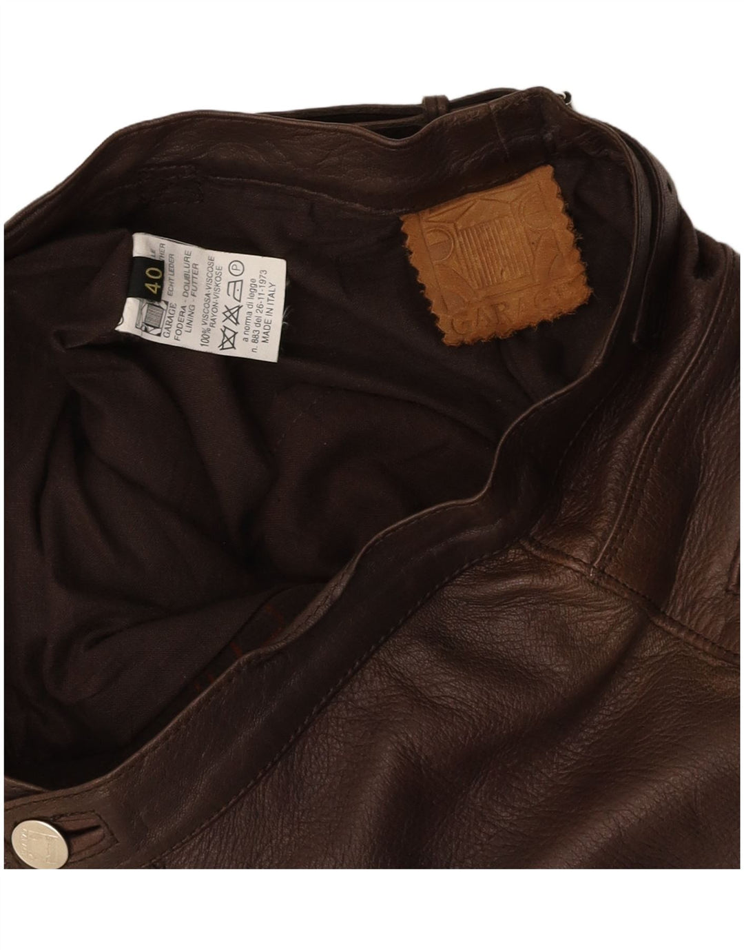 Mini saia feminina VINTAGE de couro IT 40 pequena W26 couro marrom