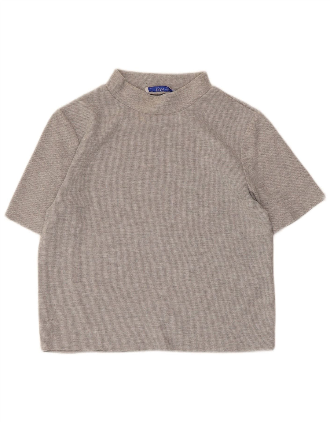 Top curto feminino Zara Reino Unido 12 cinza médio