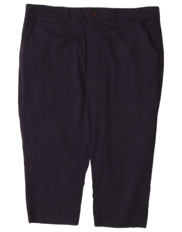 Calça feminina Fat Face cintura alta cortada UK 18 XL W40 L20 azul marinho