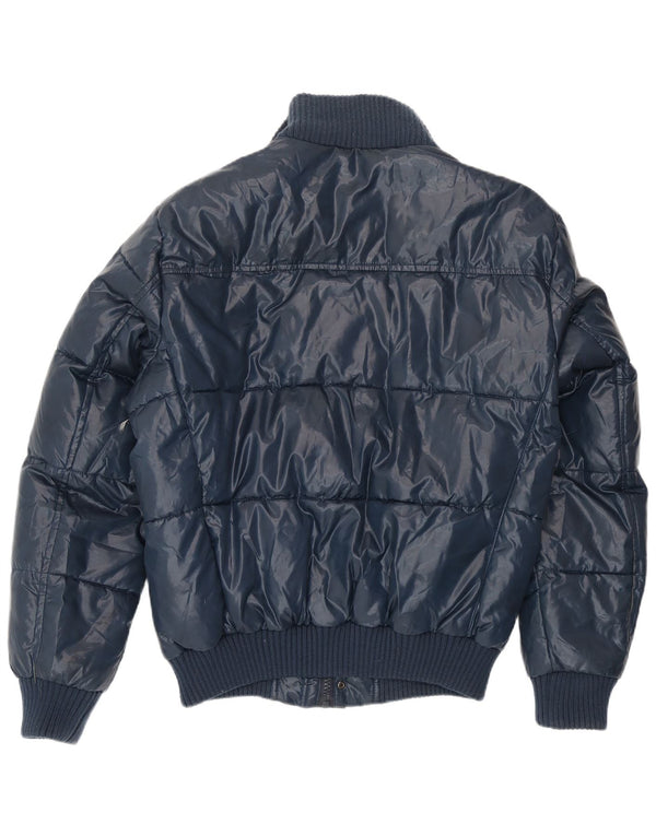 Jaqueta acolchoada masculina Fay UK 42 XL poliéster azul marinho