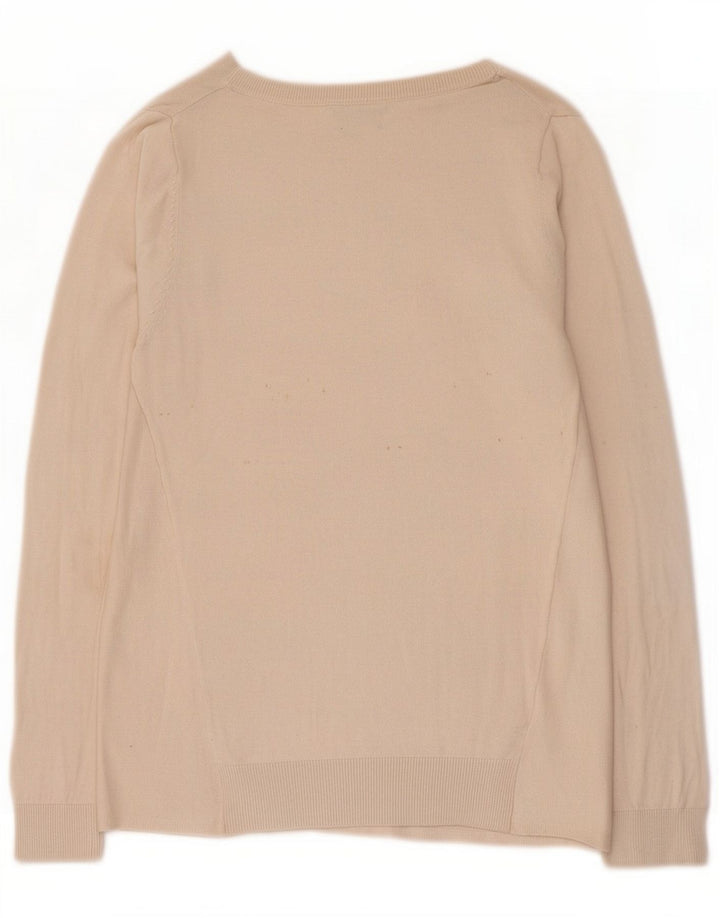 Massimo Dutti Suéter feminino de ajuste regular Reino Unido 12 seda bege médio