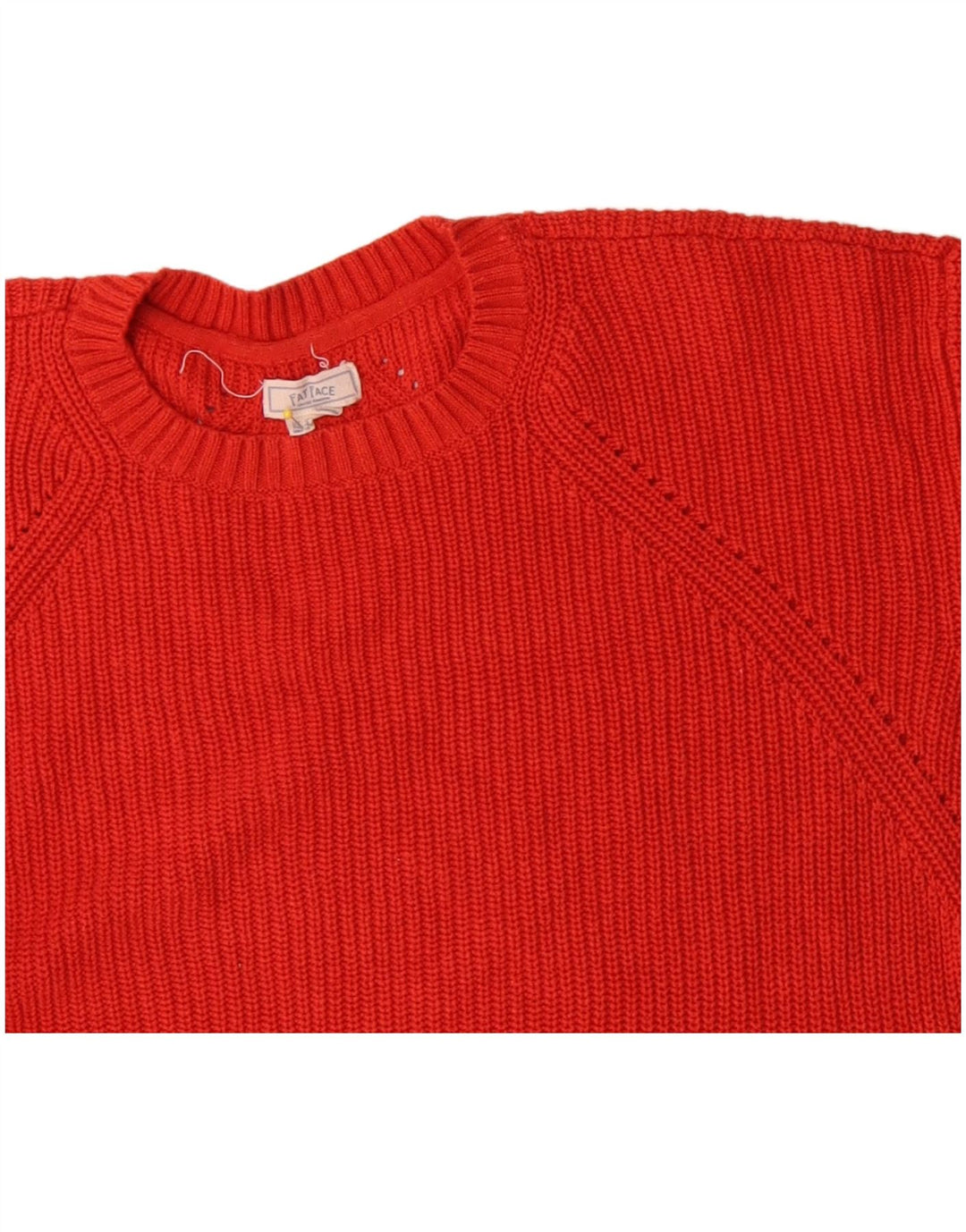 Suéter feminino de grandes dimensões com gola canoa Fat Face, Reino Unido 14, algodão vermelho grande