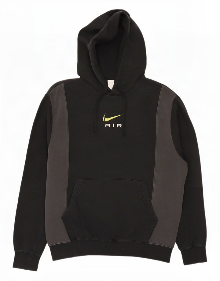 Suéter com capuz gráfico masculino Nike médio preto colorblock algodão