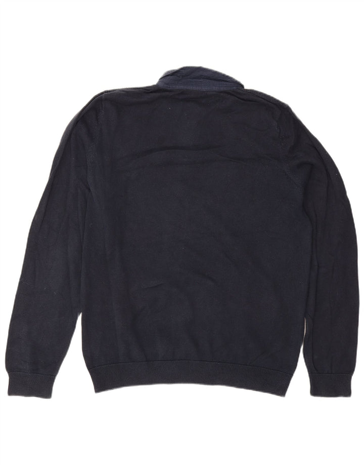 Suéter masculino com gola polo MARKS & SPENCER médio azul marinho