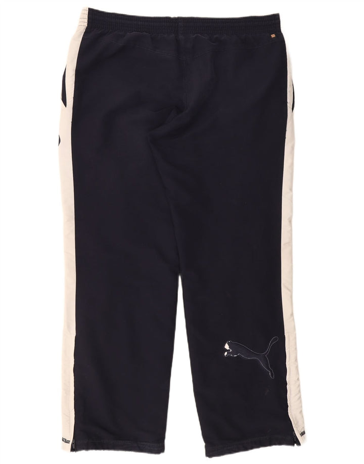 Calça de treino masculina Puma grande bloco colorido azul marinho