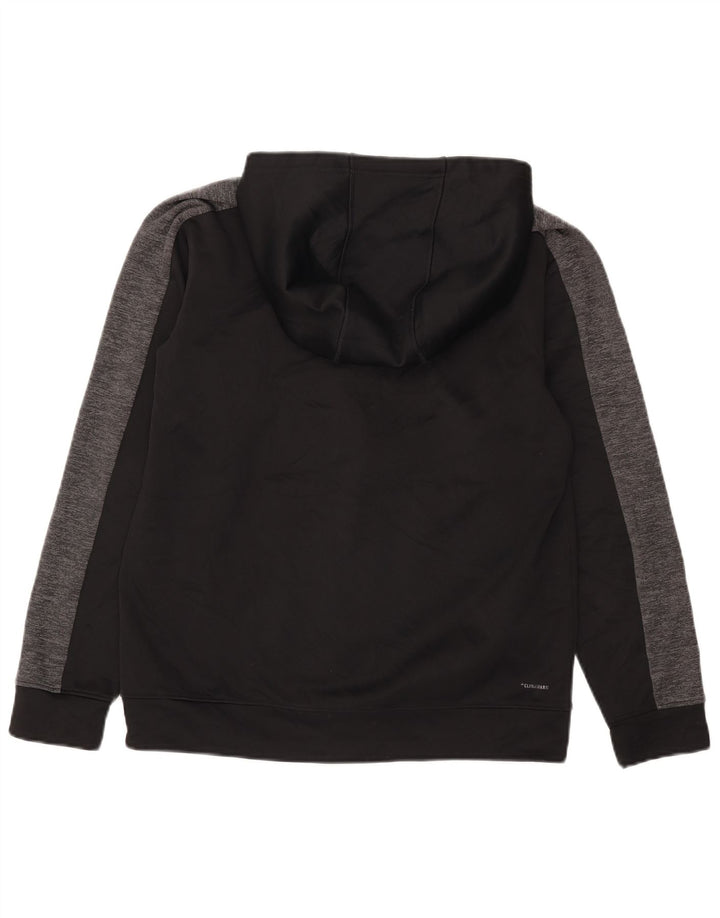 Suéter masculino Adidas Climalite Zip com capuz médio preto colorblock