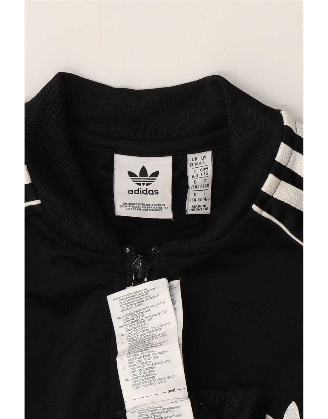 Casaco de treino Adidas Boys 13-14 anos preto poliéster