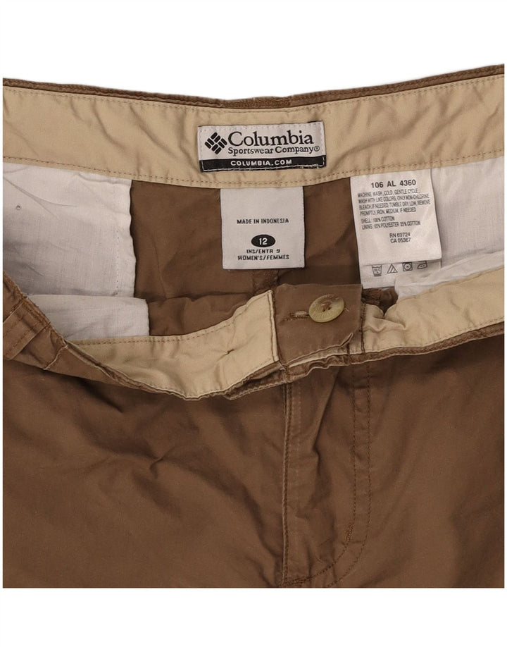 COLUMBIA Shorts Cargo Feminino US 12 Grande W32 Algodão Marrom