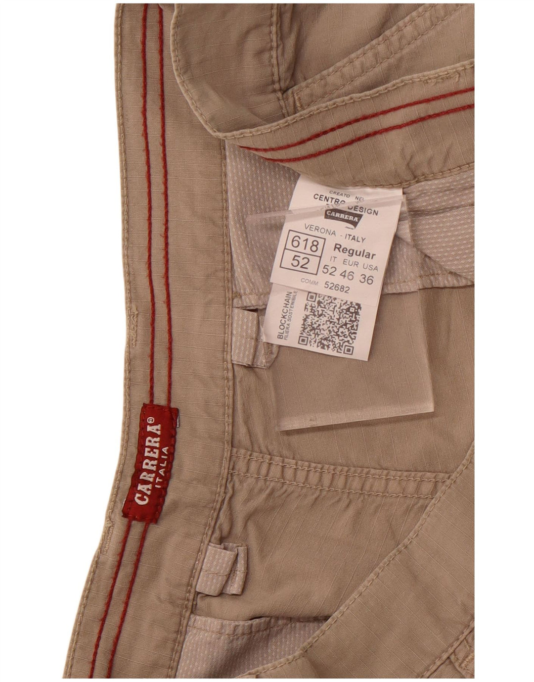 Carrera Masculino 618 Cargo Shorts W36 Grande Algodão Bege