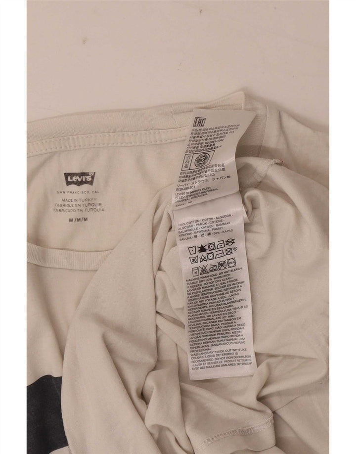 Camiseta gráfica masculina Levi's Top médio branco colorblock algodão