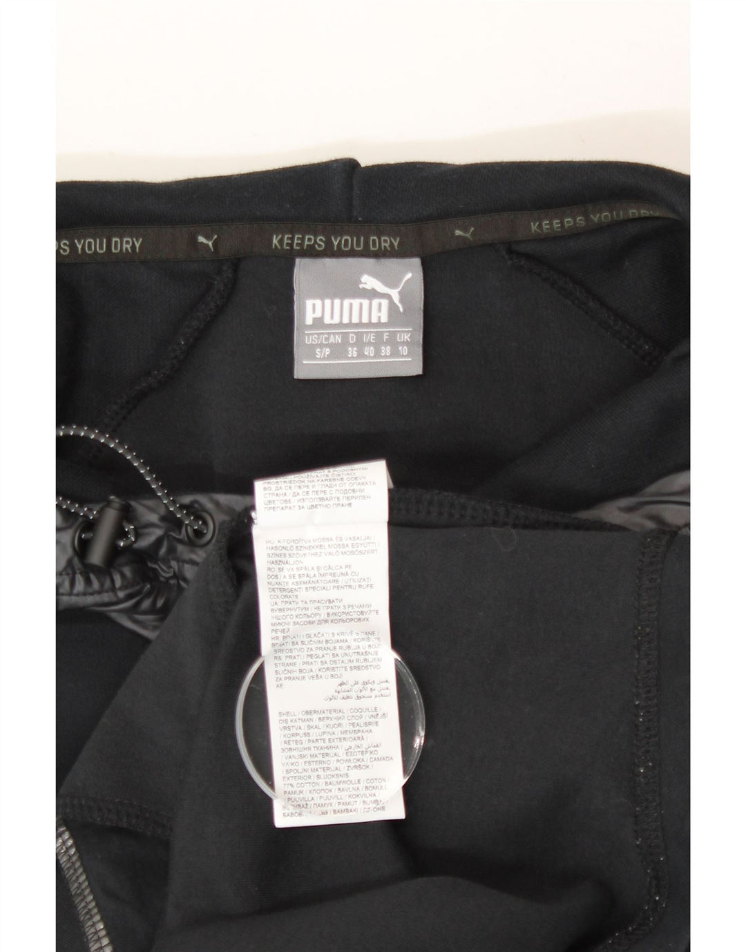 PUMA Womens Hoodie Jumper US 10 Small Black Cotton Vintage Puma and Second-Hand Puma from Messina Hembry 