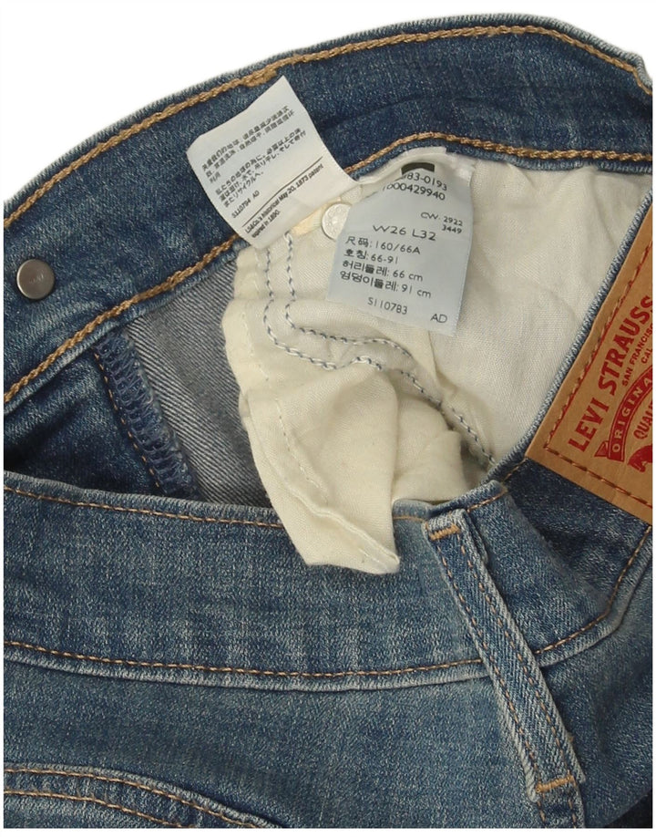 Calça jeans feminina LEVI'S 724 de cintura alta reta W26 L32 azul