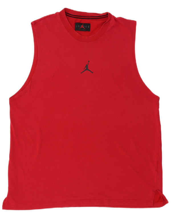 Jordan Mens Colete Top XL Algodão Vermelho