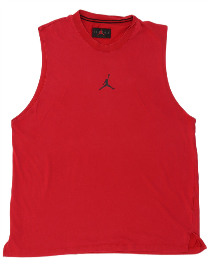 Jordan Mens Colete Top XL Algodão Vermelho