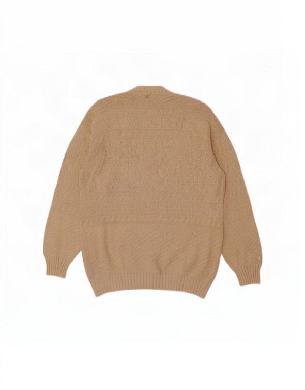 Suéter Cardigan Masculino Think Pink IT 54 XL Algodão Bege