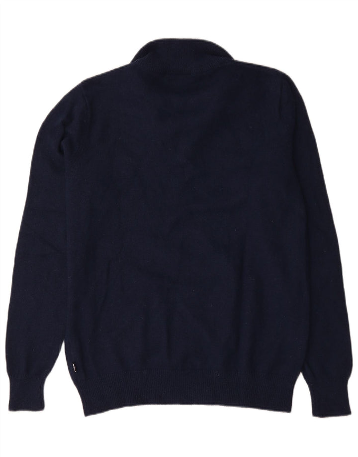 Suéter masculino Fila com zíper e gola grande nylon azul marinho