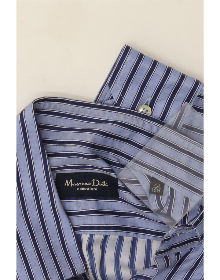 Camisa masculina Massimo Dutti tamanho 42 16 1/2 grande listrada azul