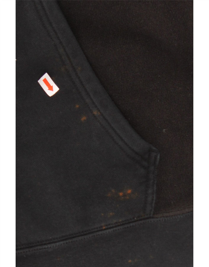 Suéter masculino Nike com capuz e zíper médio preto algodão
