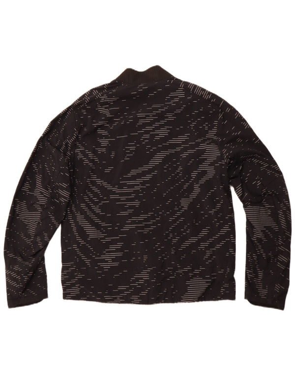 NIKE Mens Therma-Fit Reversível Treino Top Jaqueta Médio Preto Listrado