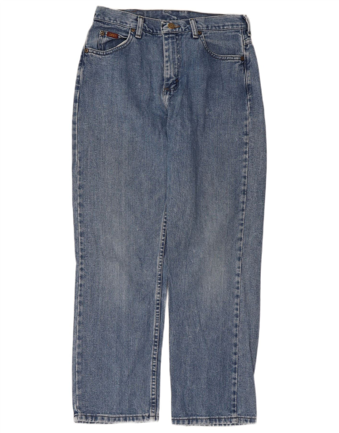 Lee Womens Petite Straight Jeans US 6 Médio W28 L28 Algodão Azul