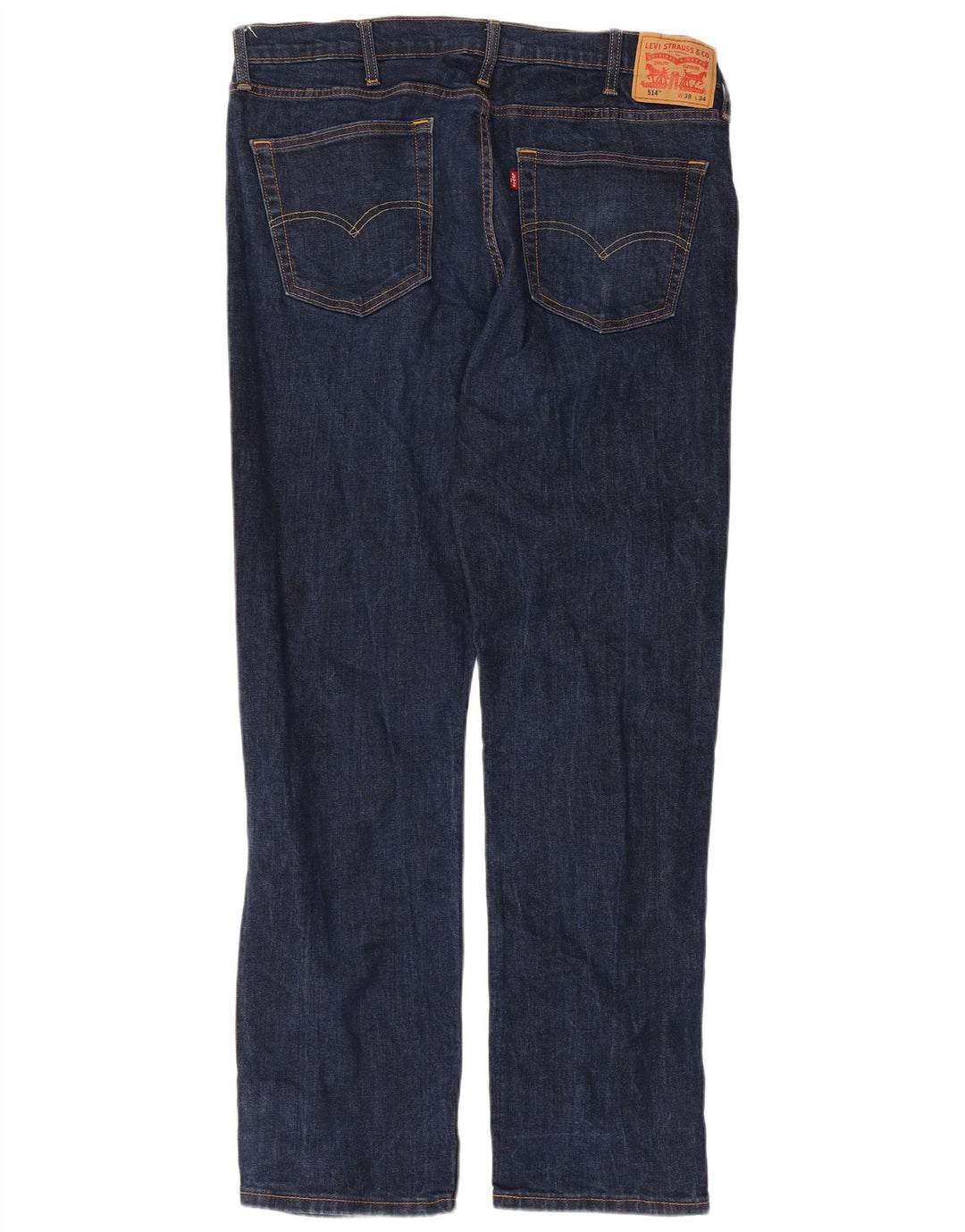 Levi's Masculino 514 Straight Jeans W38 L34 Azul Marinho Algodão