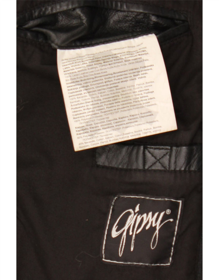 Jaqueta de couro masculina Gipsy UK 40 grande couro preto