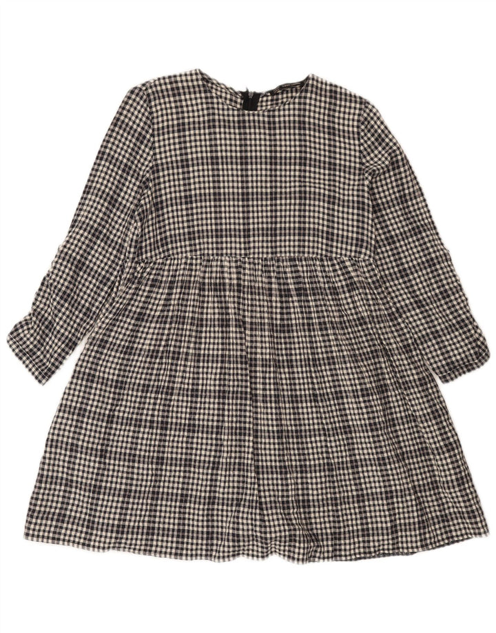 Macacão feminino Zara Trafaluc manga comprida Reino Unido 10 pequeno algodão preto guingão