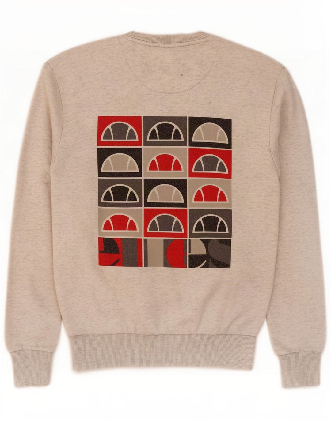 Ellesse moletom masculino gráfico jumper pequeno poliéster manchado cinza