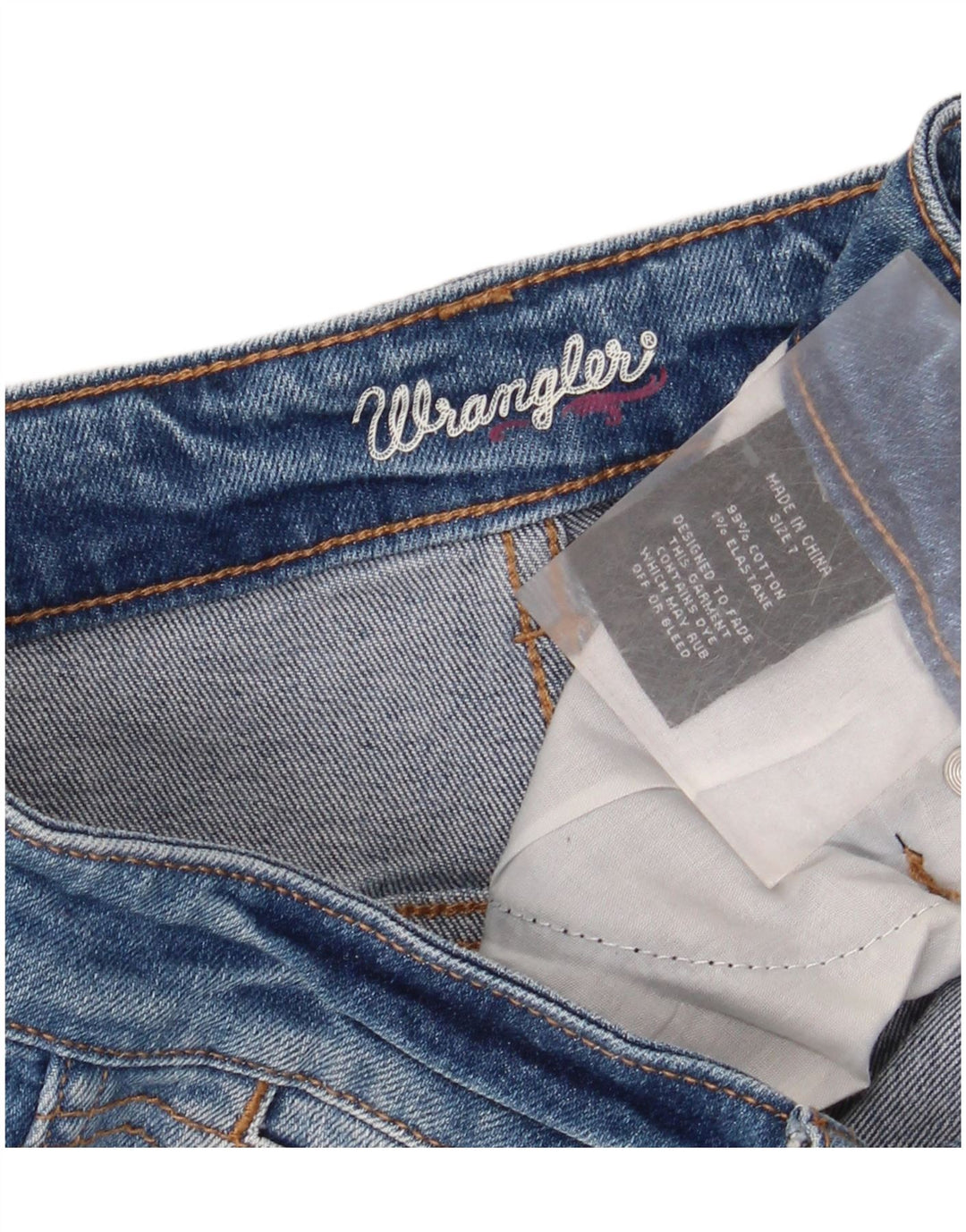 Shorts jeans feminino WRANGLER EUA 7 médio W32 algodão azul