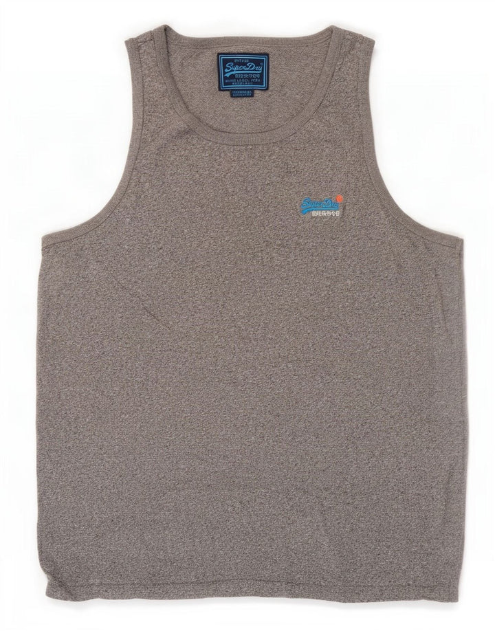 Colete masculino Superdry 2XL algodão manchado azul