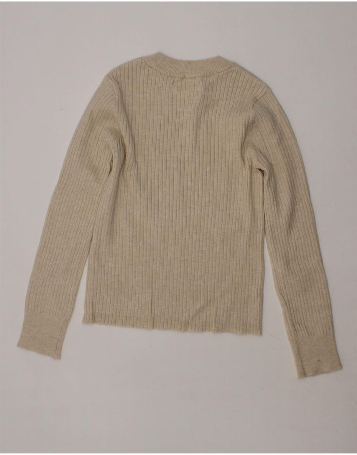 ZARA Girls Crew Neck Jumper Sweater 9-10 Years Beige Vintage Zara and Second-Hand Zara from Messina Hembry 