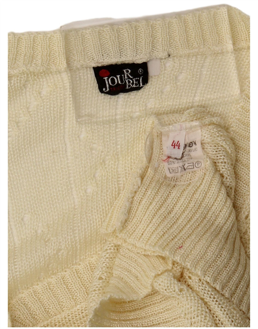 Suéter Cardigan Feminino Vintage IT 44 Acrílico Amarelo Médio