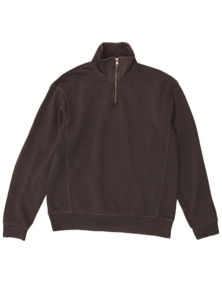 Moletom masculino Zara com zíper e gola em poliéster cinza pequeno