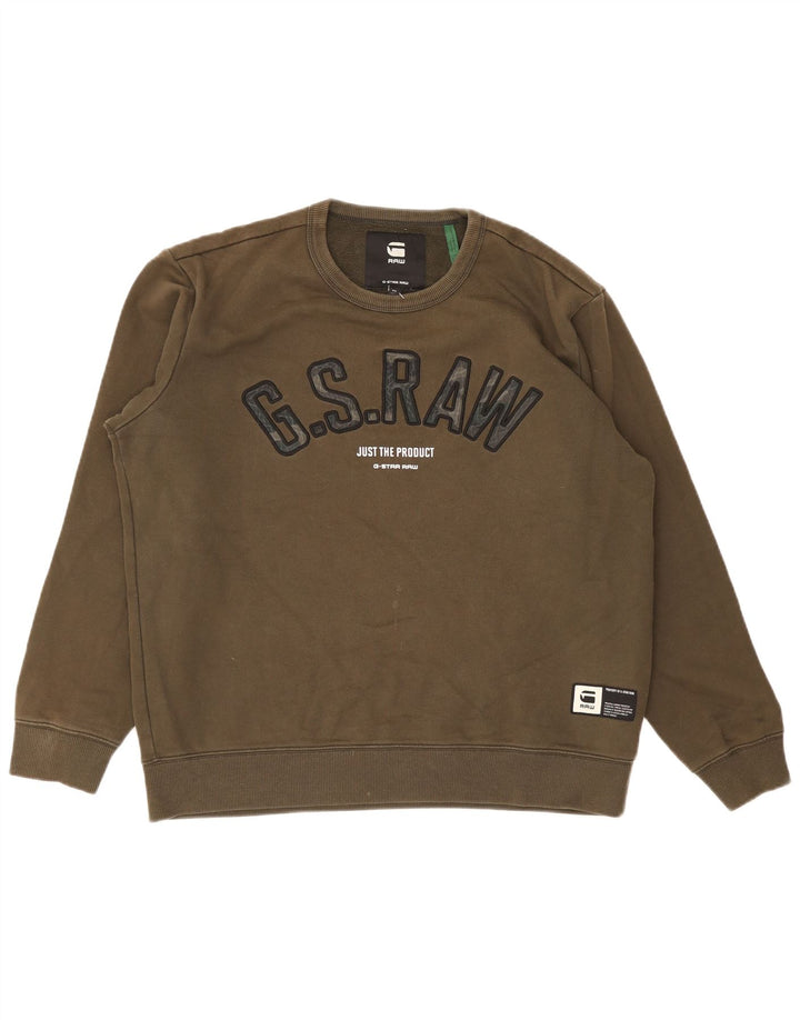 G-Star moletom gráfico masculino jumper XL algodão verde