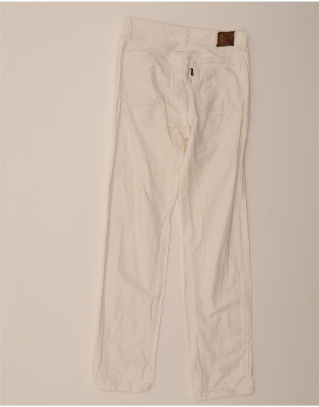 JECKERSON Mens Slim Casual Trousers W29 L32 White Cotton Vintage Jeckerson and Second-Hand Jeckerson from Messina Hembry 
