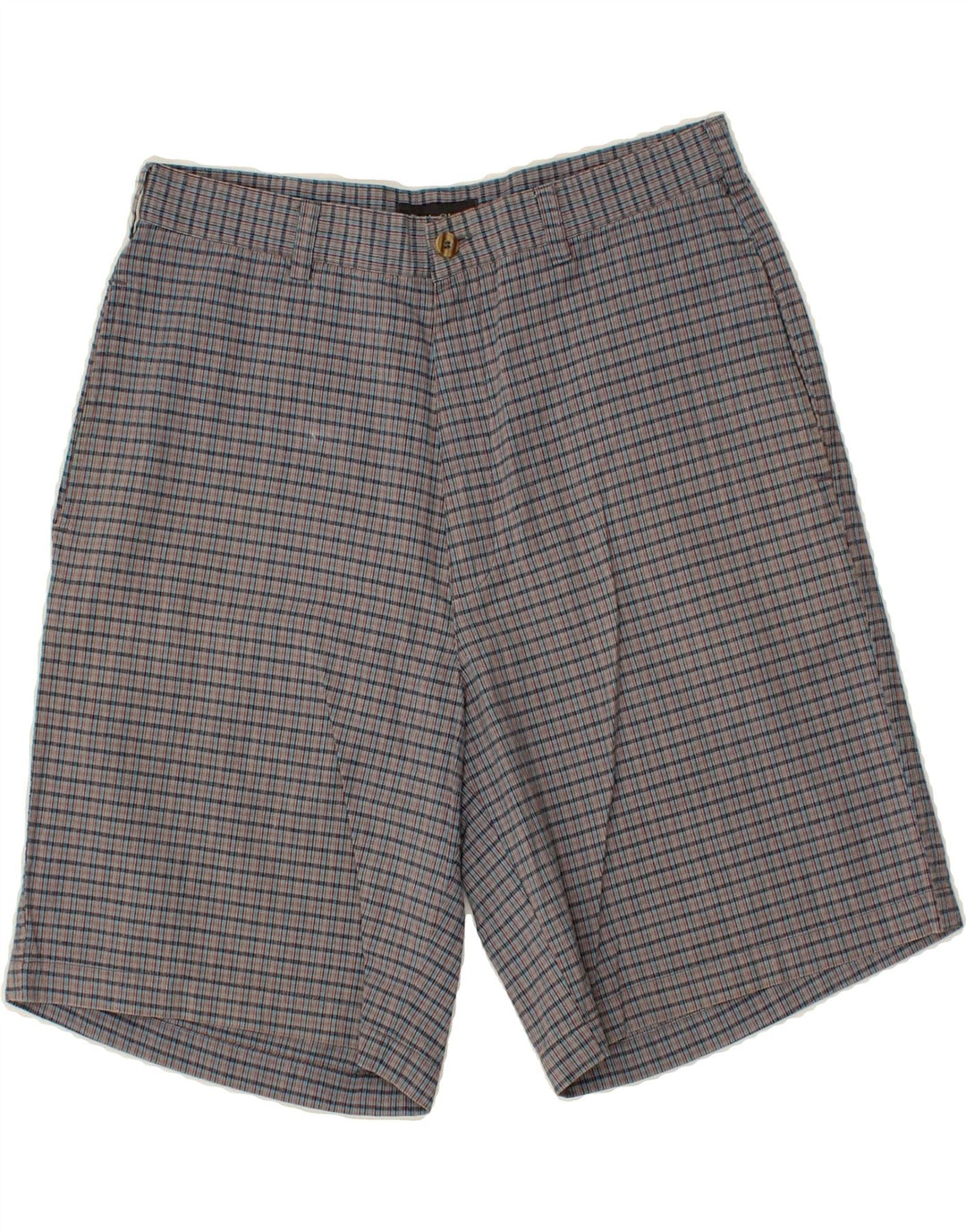 Shorts Chino masculino VINTAGE W32 algodão xadrez cinza médio