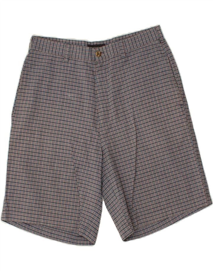 Shorts Chino masculino VINTAGE W32 algodão xadrez cinza médio
