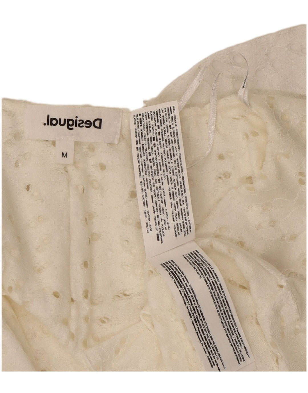 Blusa camisa assimétrica feminina Desigual Reino Unido 12 algodão branco médio