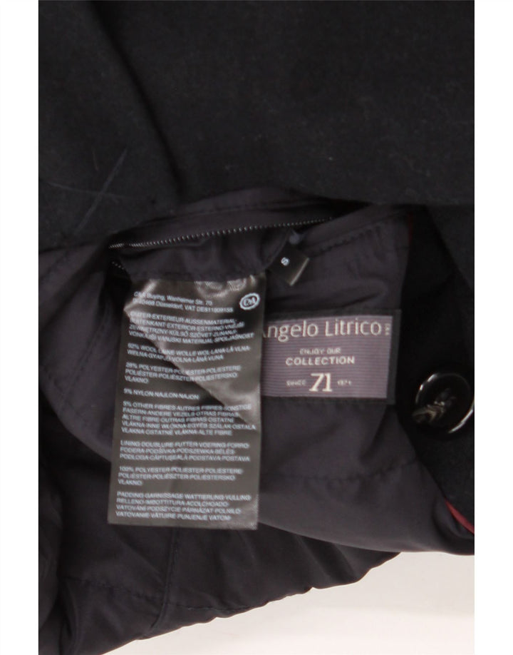 Angelo Litrico Mens Pea Coat UK 36 Lã Azul Marinho Pequeno