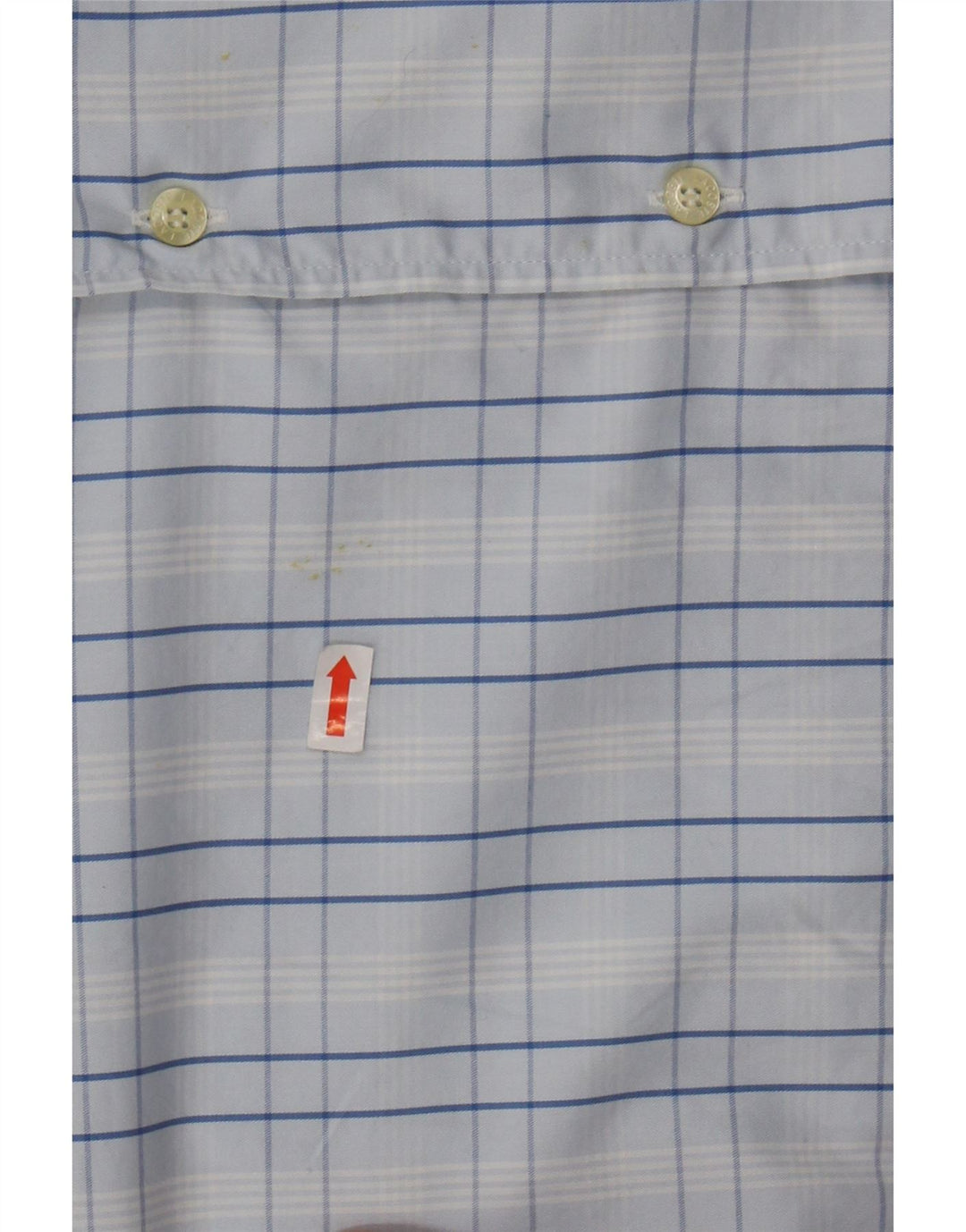 Camisa masculina de manga curta LACOSTE tamanho 46 2XL algodão xadrez azul