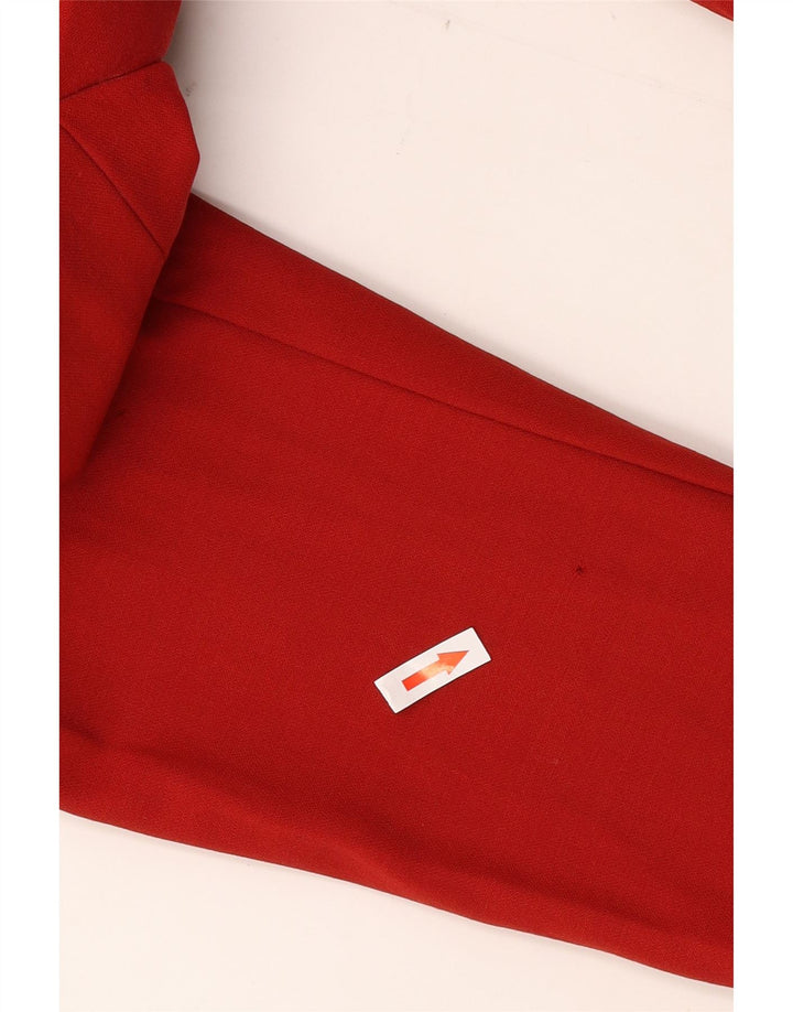 Jaqueta blazer feminina Marks & Spencer com peito duplo Reino Unido 10 pequena lã vermelha