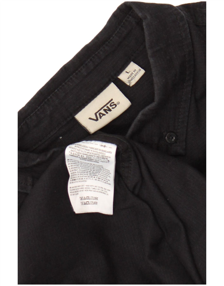 Camisa masculina Vans Graphic grande listrada preta de algodão