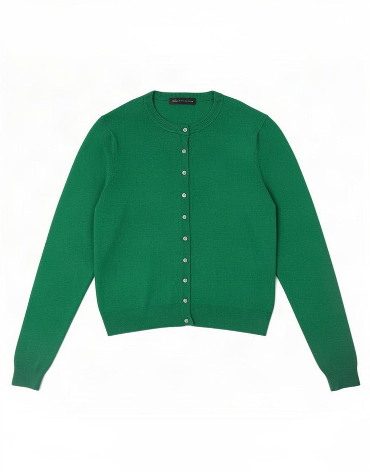 Suéter cardigã feminino Marks & Spencer UK 14 grande viscose verde