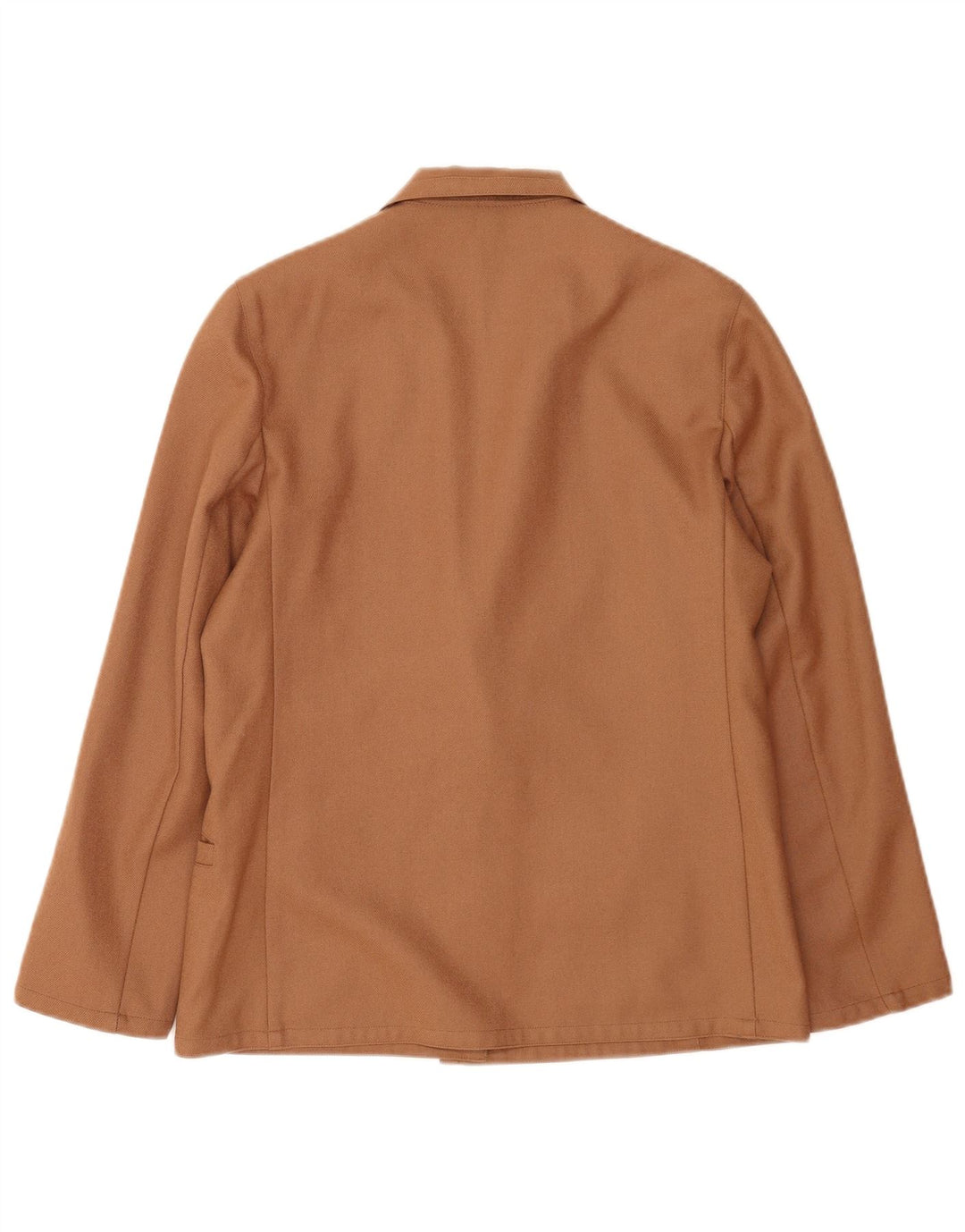 Jaqueta blazer feminina vintage com 2 botões Reino Unido 14 lã virgem marrom média