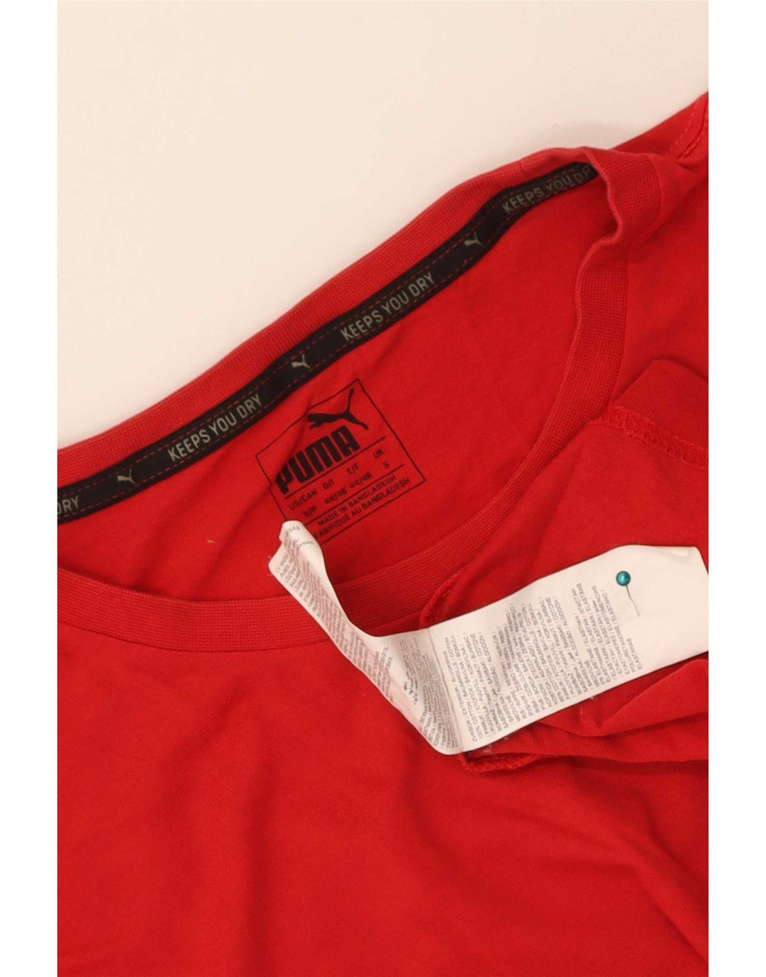Puma Mens T-Shirt Top Pequeno Algodão Vermelho