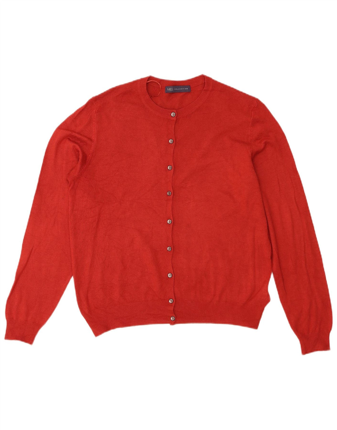 Suéter cardigã feminino Marks & Spencer UK 14 grande viscose vermelha