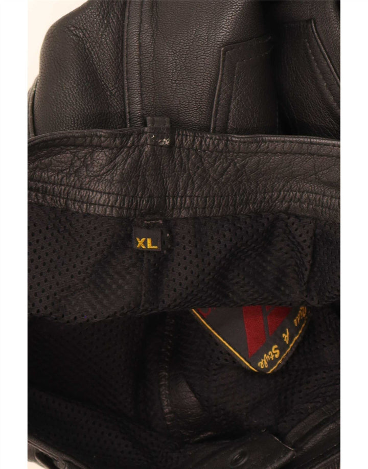 Calça masculina de couro slim Modeka XL W34 L33 preta