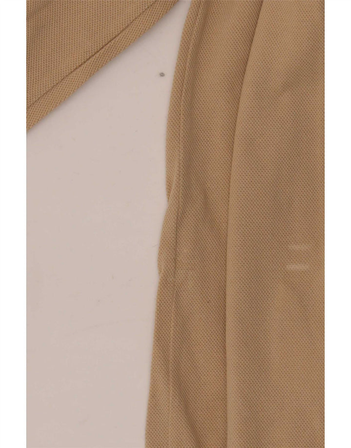 Camisa polo masculina Rifle de manga comprida de algodão bege médio